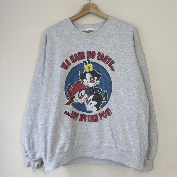 Animaniacs Other - Vintage 90's Animaniacs Wakko Yakko Dot Cartoon Grey Sweatshirt - XL